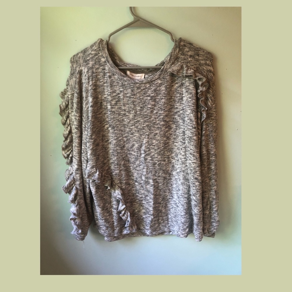 Grey Ruffled Sweater